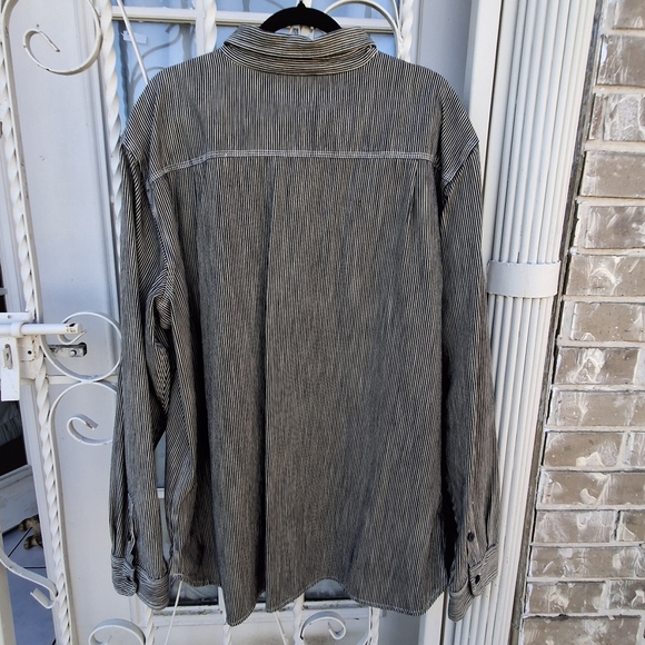 Harley Davidson Button Up Long Sleeve Embroidered Striped Shirt Men Size XXL - Picture 7 of 16